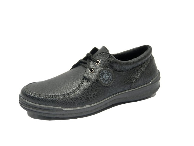 Moccasins are men's black, leatherette, lace. Model 133/5101.